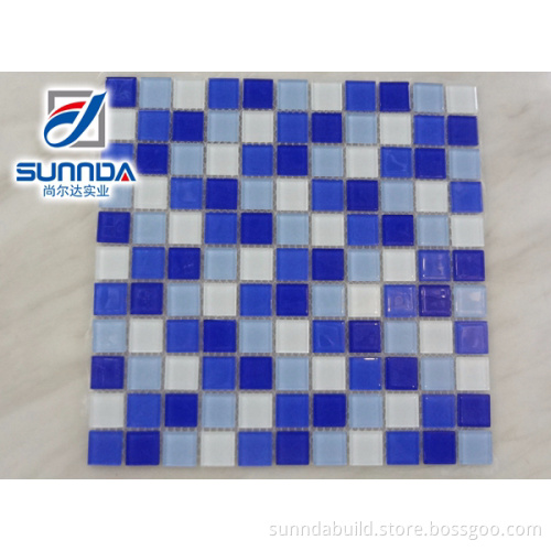 Sunnda white and blue crystal china swimming pool mosaic